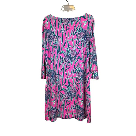 LILLY PULITZER Sophie Dress, Mandevilla Pink Extra Lucky Elephants, Size XL - Picture 2 of 10